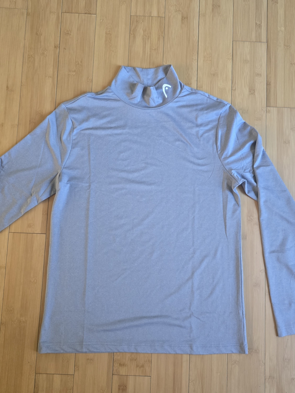 Head Mens Gray Large  Long-Sleeve Mock Neck Top